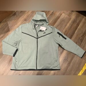 New Nike Sportswear Tech Fleece Full Zip Hoodie Green CU4489-330 Men's 3XL
